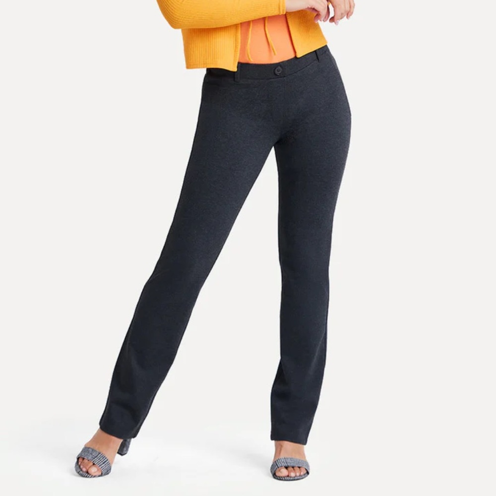 BetaBrand Classic Straight Fit Dress Yoga Pants Wrinkle-Resistant Charcoal Sz S